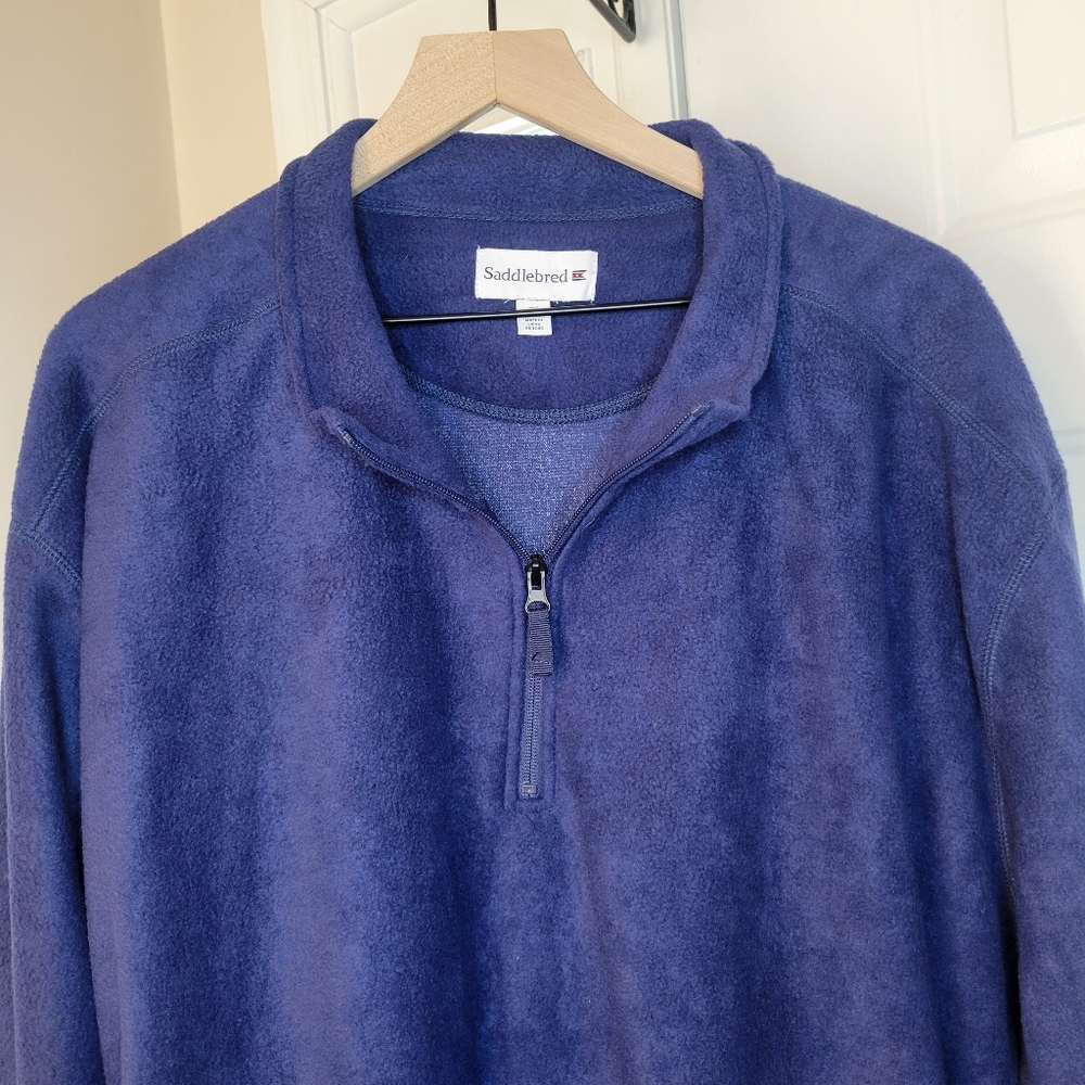 NWT Saddlebred Blue Fleece Quarter‎ Zip Up Cozy Longsleeve Shirt, Size 3XL